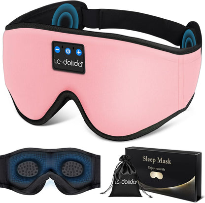 Sleep Headphones, Sleep Mask Bluetooth Wireless Music Eye Mask, Sleeping Headphones for Side Sleepers Sleep Mask with Bluetooth Headphones Ultra-Thin Stereo Speakers Perfect for Sleeping