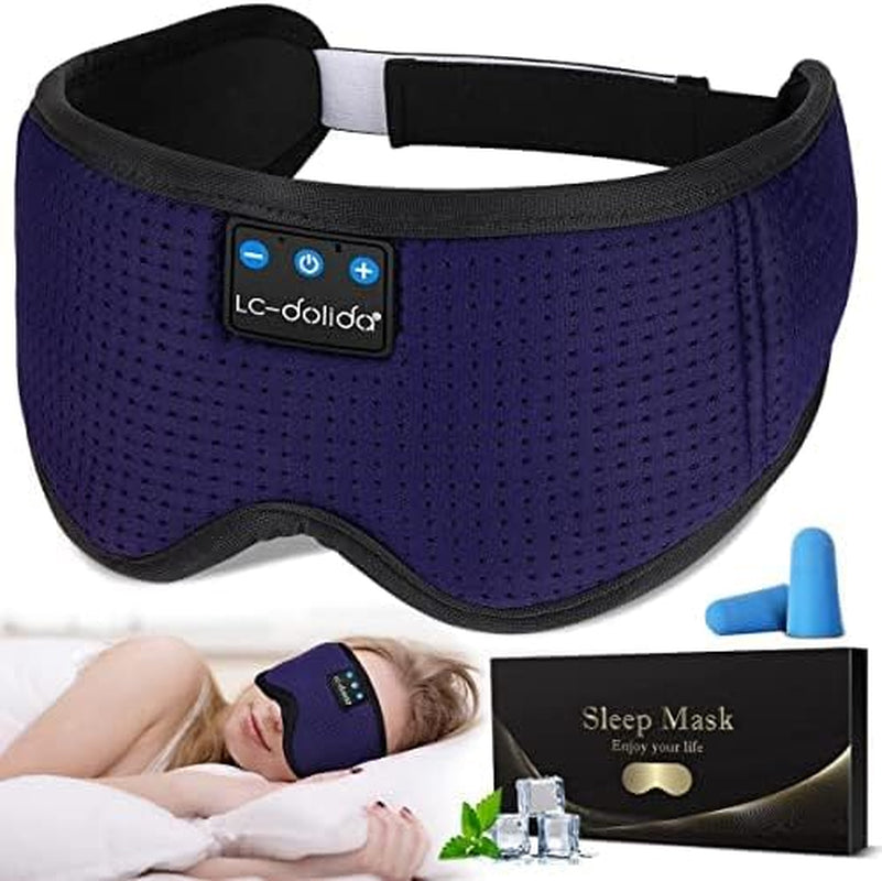 Sleep Headphones, Sleep Mask Bluetooth Wireless Music Eye Mask, Sleeping Headphones for Side Sleepers Sleep Mask with Bluetooth Headphones Ultra-Thin Stereo Speakers Perfect for Sleeping