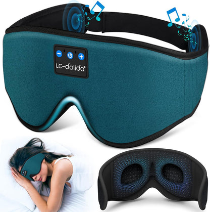 Sleep Headphones, Sleep Mask Bluetooth Wireless Music Eye Mask, Sleeping Headphones for Side Sleepers Sleep Mask with Bluetooth Headphones Ultra-Thin Stereo Speakers Perfect for Sleeping