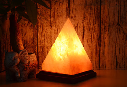 Pyramid Himalayan Crystal Salt Lamp – Natural Glow, Elevated Energy