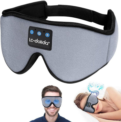 Sleep Headphones, Sleep Mask Bluetooth Wireless Music Eye Mask, Sleeping Headphones for Side Sleepers Sleep Mask with Bluetooth Headphones Ultra-Thin Stereo Speakers Perfect for Sleeping