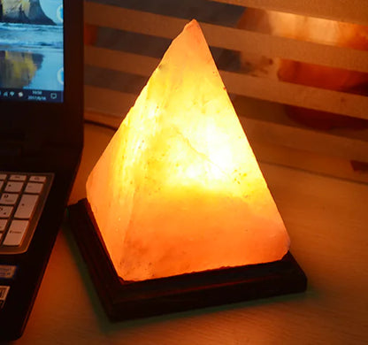 Pyramid Himalayan Crystal Salt Lamp – Natural Glow, Elevated Energy