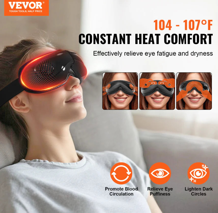 Heated Eye Massager with Bluetooth – Tech-Enhanced Relaxation On Demand